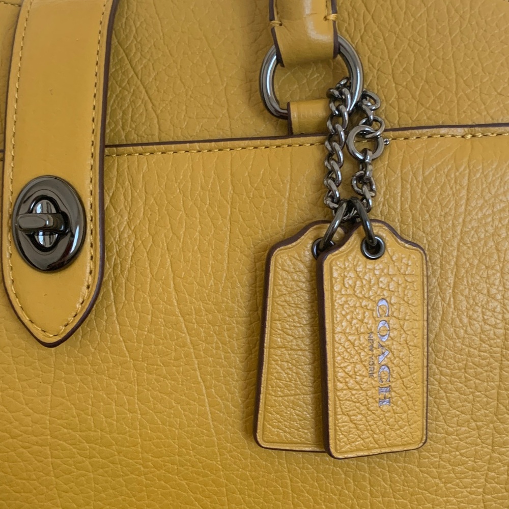 NWT Coach Leather Mercer 30 Mustard Leather Satchel. - Picture 2 of 12
